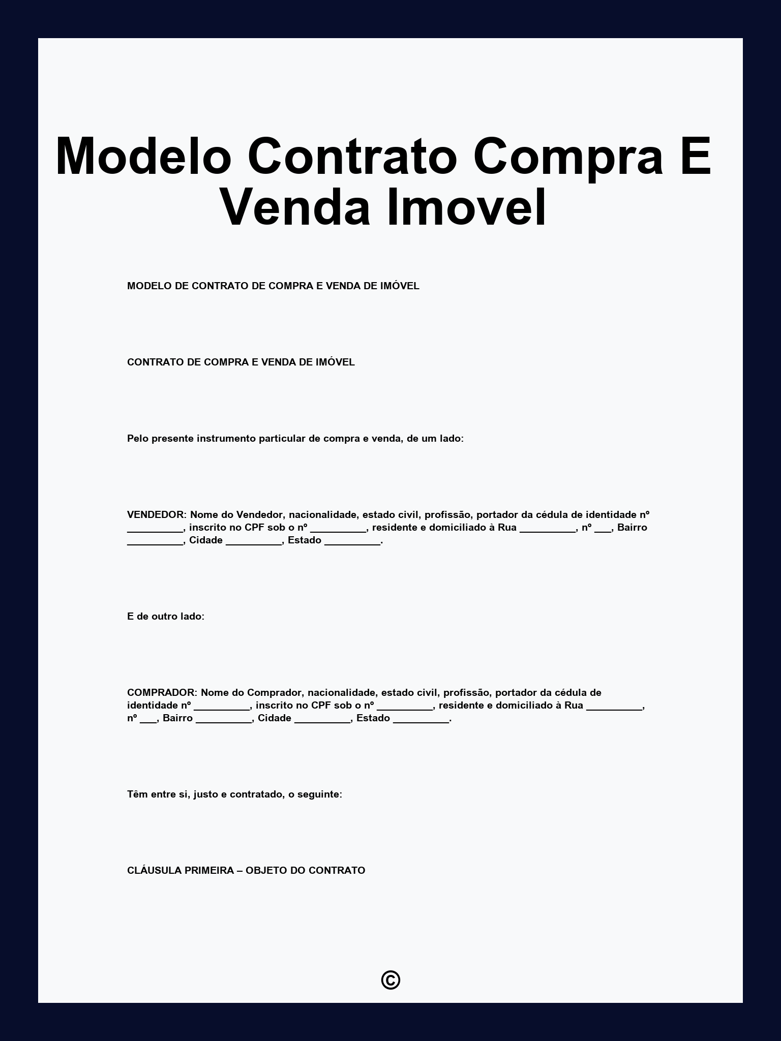 Modelo Contrato Compra E Venda Imovel