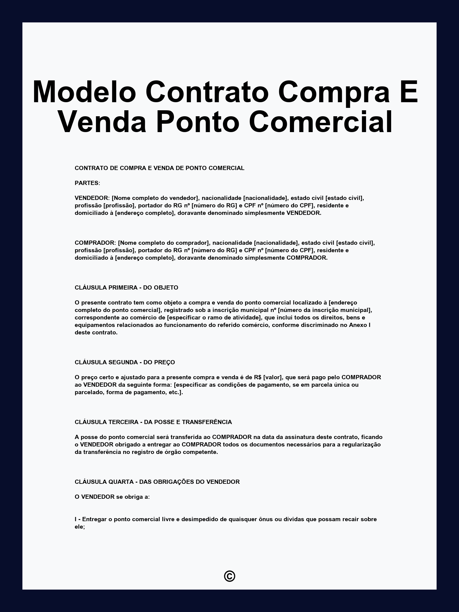 Modelo Contrato Compra E Venda Ponto Comercial