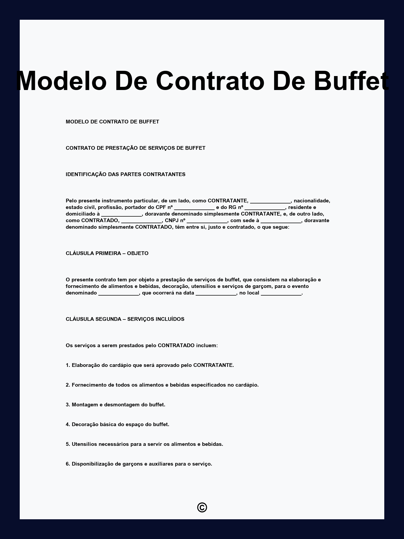 Modelo De Contrato De Buffet