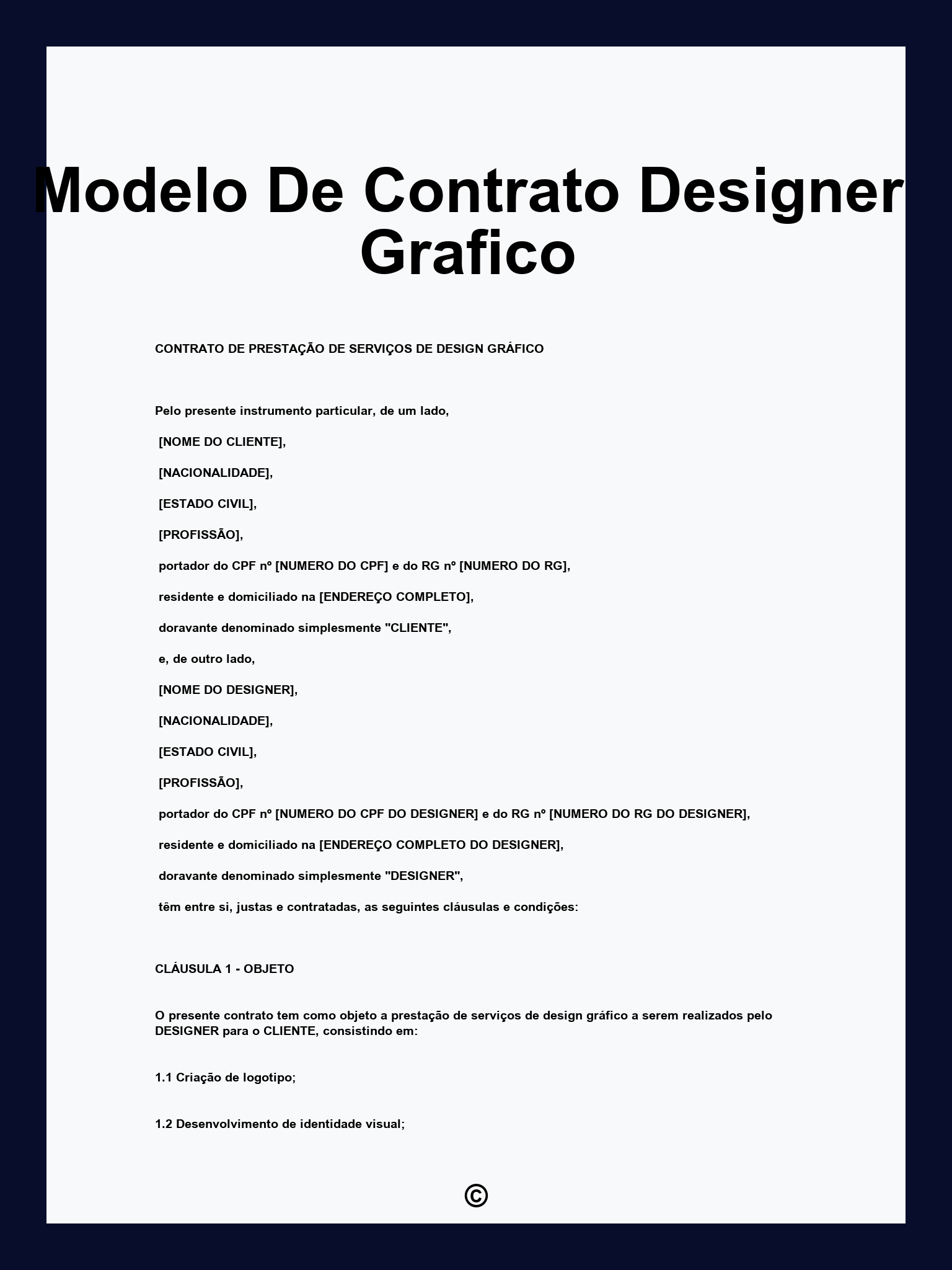 Modelo De Contrato Designer Grafico