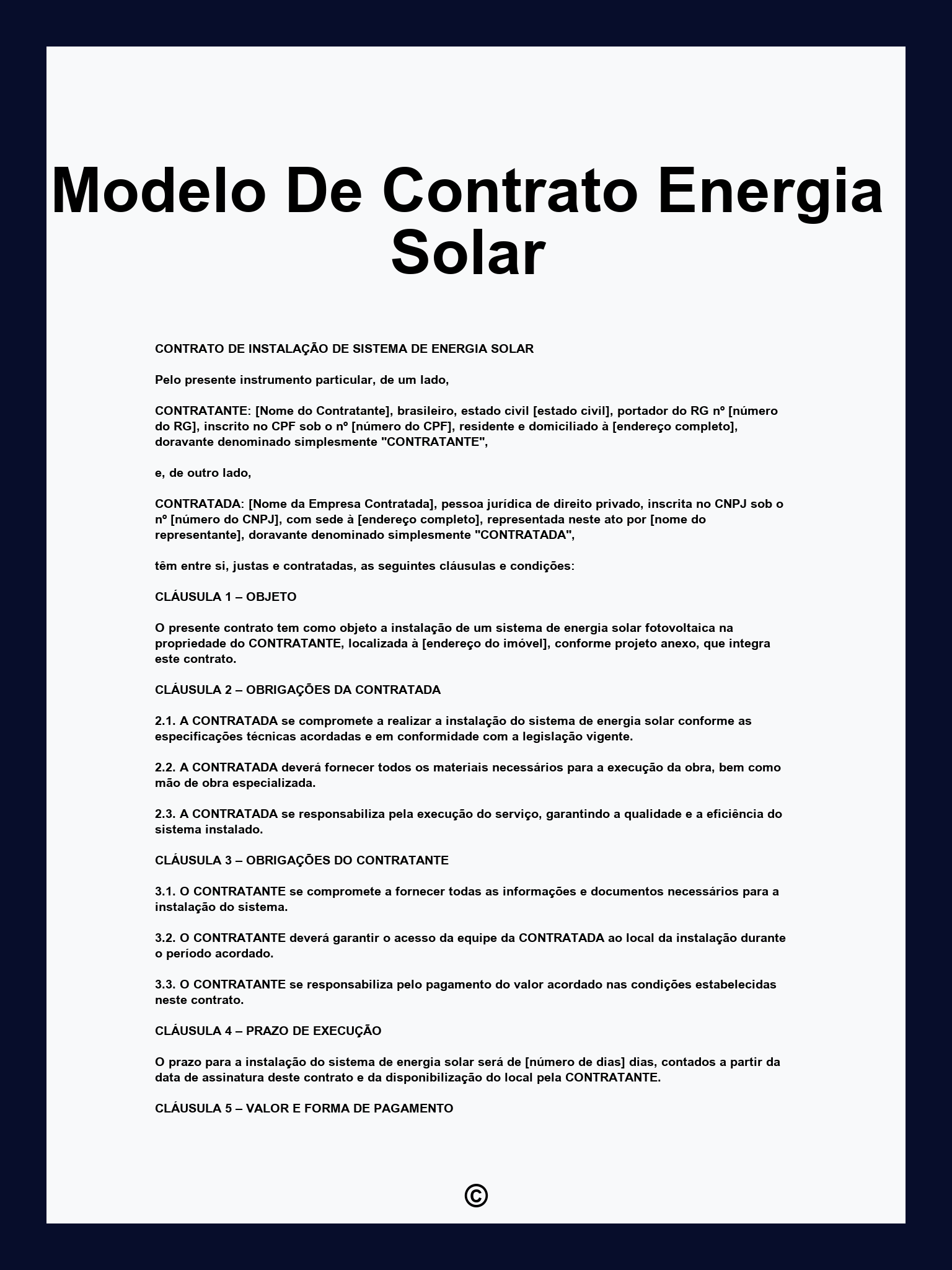 Modelo De Contrato Energia Solar