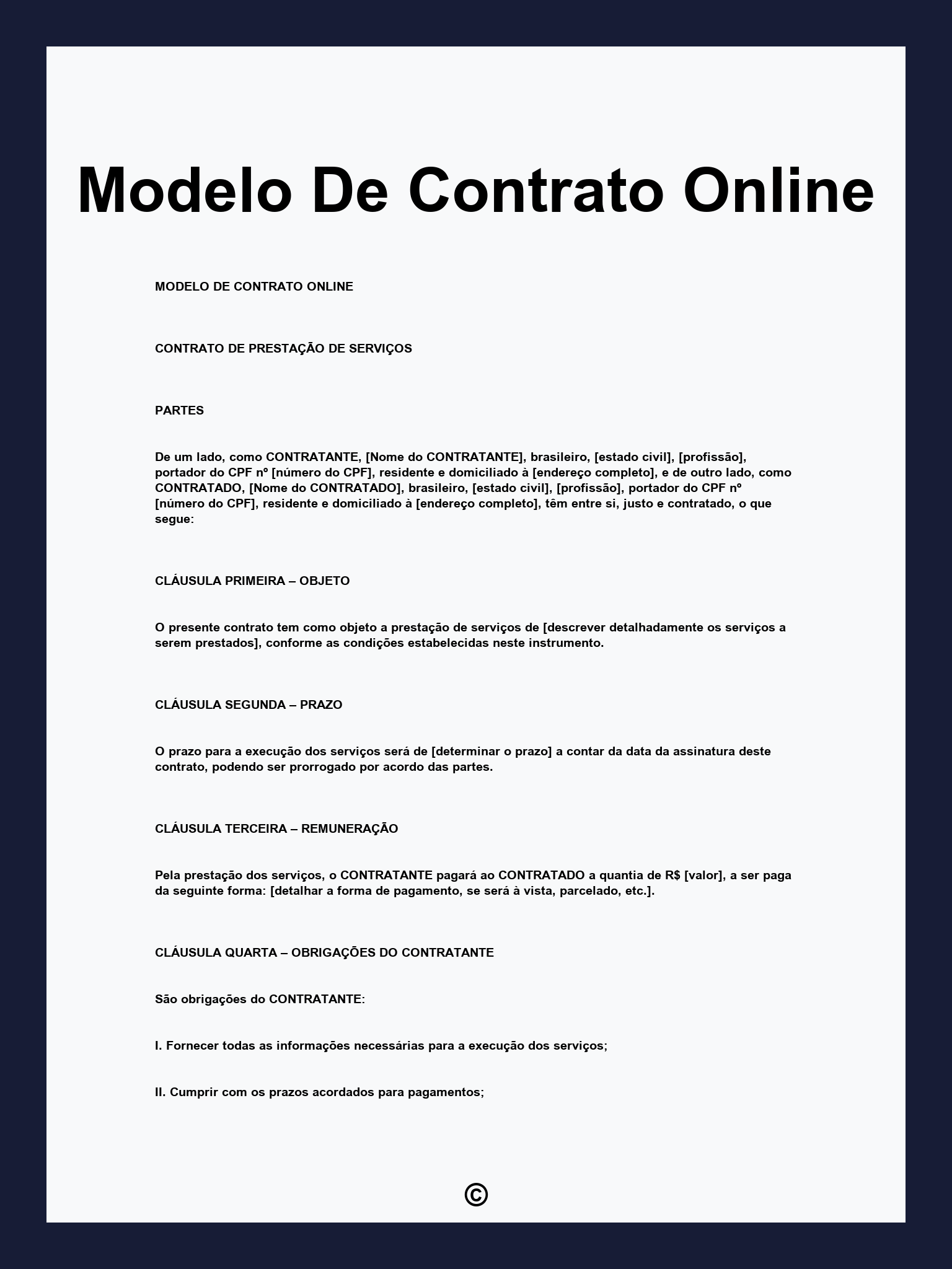 Modelo De Contrato Online