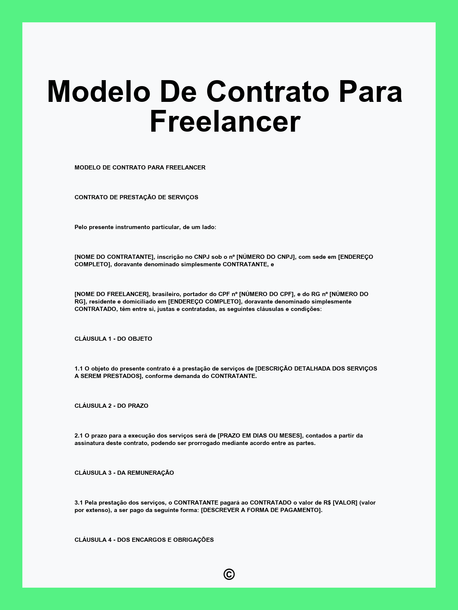 Modelo De Contrato Para Freelancer