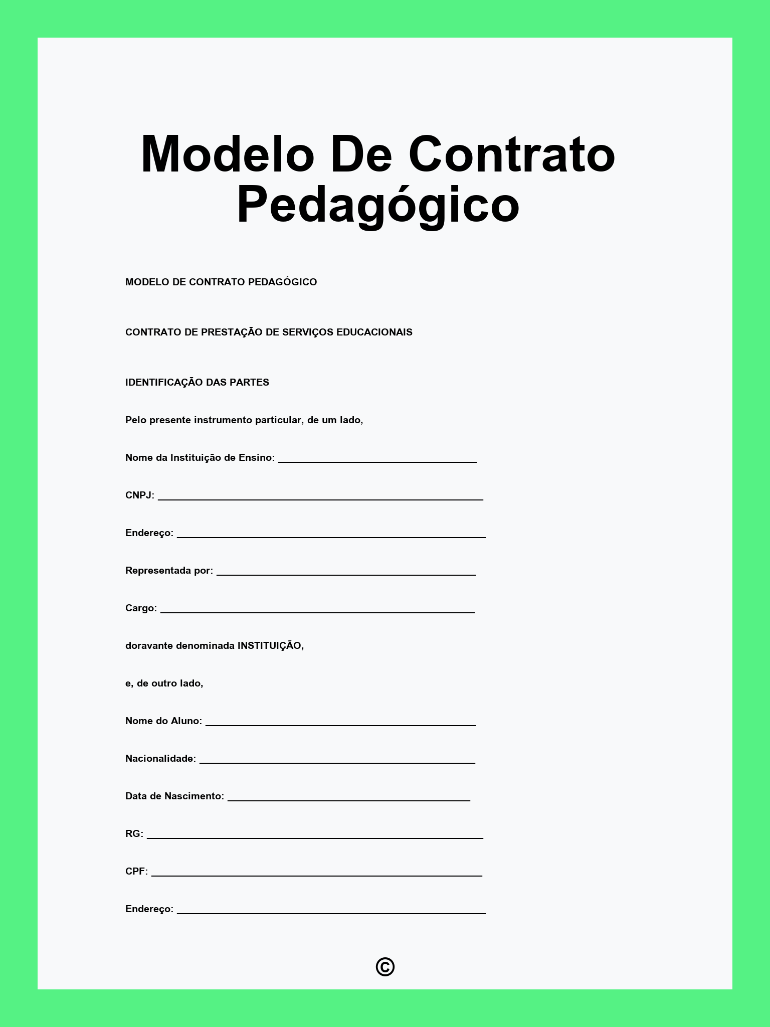 Modelo De Contrato Pedagógico